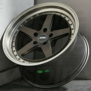 ESR CS5 Wheels 18x9.5 +22 5x114.3 Matte Bronze Machined Lip 18 Inch Rims Set 4