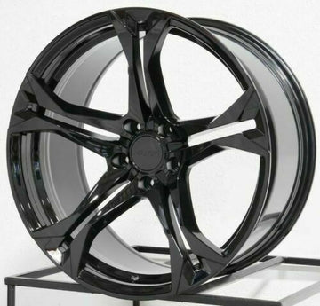 20x10/11 MRR M017 5x120 +23/43 Gloss Black 20" Rims and Lugs Set (Set of 4)