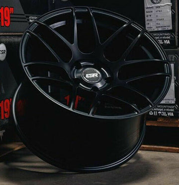 18x10.5 +22 5x114.3 Matte Black Rotary Forged Concave Wheels ESR RF1 Rims set 4