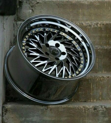 18x9.5 AodHan DS03 5x100 +35 Wheels Black Vacuum True Directional Rims (Set 4)