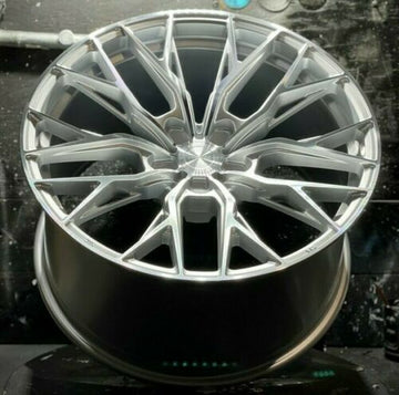 19x9.5 5x120 +40 MRR GF5 Wheels Silver Machined 19" Ground Force Rims Set of 4