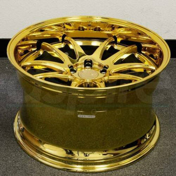 Aodhan DS02 18x9.5 5x100 +35 Gold Chrome Wheels Fit Subaru BRZ Impreza WRX Set 4