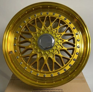 17" Gold Wheels 5x120/5x114.3 +35 17x8 CB73.1 For Honda Civic Type R CR-V HR-V