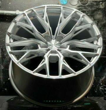 18x9.5 5x114.3 +20 MRR GF5 Wheels Silver Machined 18" Ground Force Rims Set 4