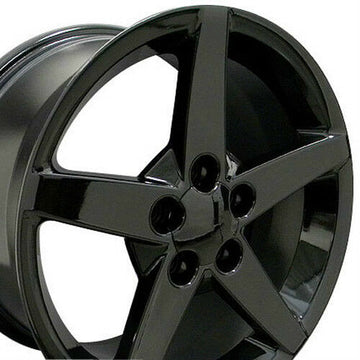 17" Wheels For Camaro Firebird Chevy Corvette Firebird 17x9.5 Black Rims Set (4)