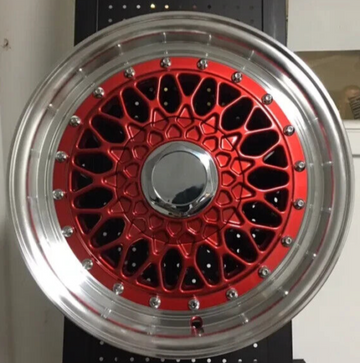 16" Wheels RS Style 16x7.5 4x114.3 / 4x100 +15 CB73.1 Red Machined Lip Set 4