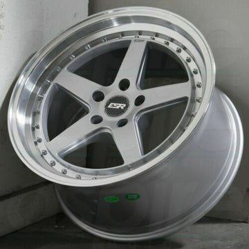 19" ESR CS5 Silver Machined Lip Wheels 19x8.5 +30 / 19x9.5 +35 5x120 Rims Set