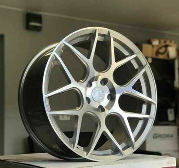 19 Inch Aodhan AFF2 Silver Machined Face Wheels 19x8.5 +35 5x112 Rims Set 4