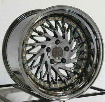 18x10.5 +15 AodHan DS03 Wheels 5x114.3 Black Vacuum True Directional Rims Set 4