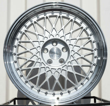 18x8.5 Aodhan AH05 AH5 5x100 +35 Silver Machined Wheels Rims Set (4)