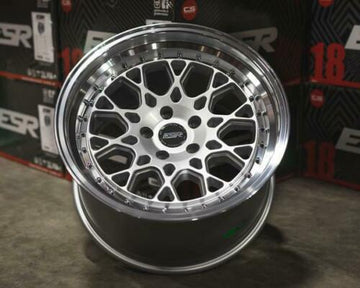 ESR CS3 Wheels 18x9.5 +35 5x100 Silver With Machined Lip 18" Rims Set 4