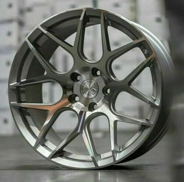 19"  Aodhan AFF2 Silver Machined Face Wheels 19x9.5 +35 5x114.3 Rims Set 4