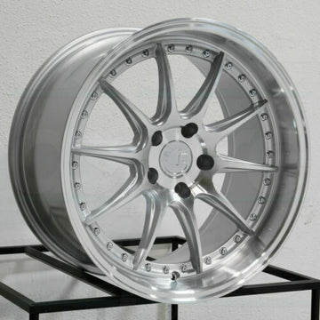 18x10.5 Silver Wheels Aodhan DS07 DS7 5x114.3 +15 Rims 18 Inch Concave Set 4