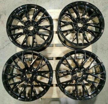 19" MRR GF5 Wheels Gloss Black 19x8.5 +20 / 19x9.5 +22 5x120 Flow Form Rims Set