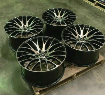 20x10.5 MRR HR6 Wheels 5x114.3 +40 Aggressive Fit Black Machined Concave Rims