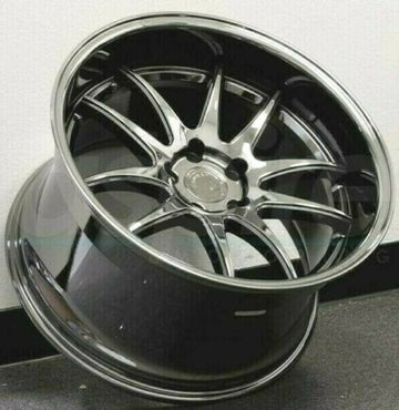 18x9.5 +30 / 18x10.5 +22 AodHan DS02 Wheels 5x114.3 Black Chrome 18 Inch Rims