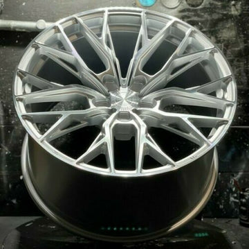 18x9.5 5x120 +40 MRR GF5 Wheels Silver Machined 18" Ground Force Rims Set 4