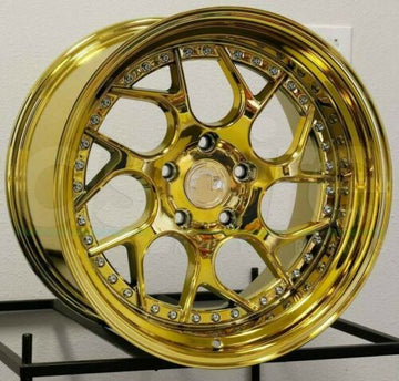 19x10.5 Aodhan DS01 5x114.3 +15 Vacuum Gold Wheels 19" Rims (Set of 4)