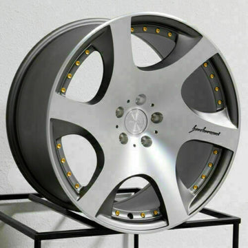 19" MRR VP3 Gunmetal Machined Face Wheels 19x9.5 5x112 +25 Rims Set 4
