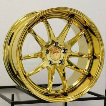 19 Inch AodHan DS02 19x9.5 5x114.3 +15 Wheels Deep Dish Vacuum Gold Rims Set 4