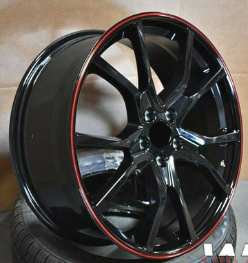 20x8 Wheels Fits Honda Accord Gloss Black FK8 R Style 5x114.3 +35 20 Inch Rims