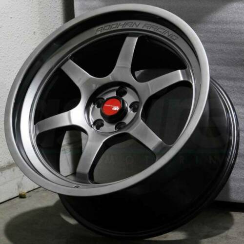 18 Inch Aodhan Ah08 Hyper Black Wheels 18x9.5 +35 5x100 Rims Set 4 ...