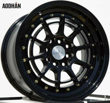 16" AodHan AH04 16x8 4x100 / 4x114.3 +15 Gloss Black Rims Set 4