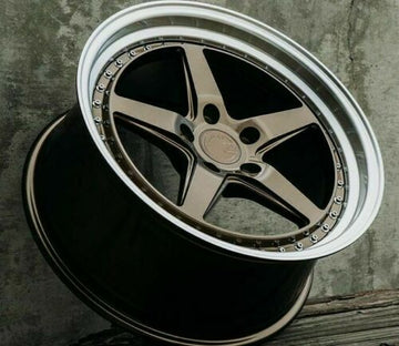 AODHAN DS05 Wheels 18x8.5 5x114.3 +35 Bronze With Machined Lip 18 Inch Rims Set