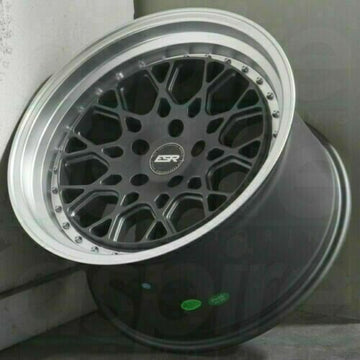 19" ESR CS3 Graphite Machined Lip Wheels 19x9.5 +22 5x114.3 Rims Set 4