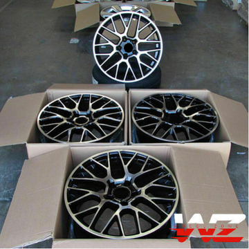 20 Inch Black Machined Wheels Fit Porsche Macan 20x9.0 / 20x10 5x112 Mesh Set 4