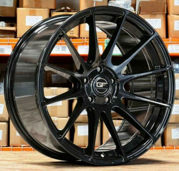 19" MRR Ground Force GF6 Concave Wheels 19x10.5 5X112 +40 Gloss Black Rims Set 4
