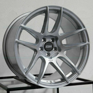 18x10.5 5x114.3 +15 ESR CS8 Wheels Hyper Silver 18 Inch Concave Rims Set of 4
