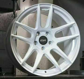 19" ESR CS8 Gloss White Wheels 19x8.5 +30 / 19x9.5 +35 5x114.3 Rims Set 4