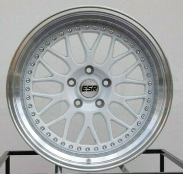 18" ESR SR01 White Wheels 18x8.5 5x100 +30 For Golf Jetta Passat (Rims Set 4)